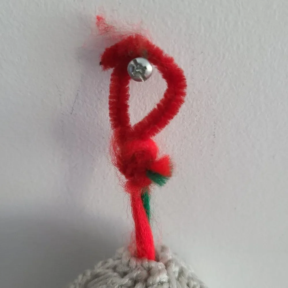 Vintage Plastic Canvas Silver Bells Holiday Hang-Up Mobile Ornament Decoration